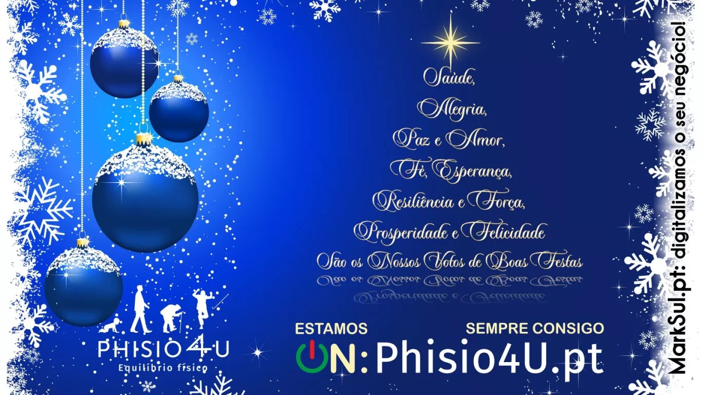 Phisio4U deseja um Feliz Natal e um Pr&oacute;spero Ano Novo 2022